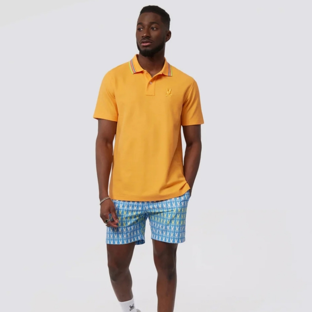 Psycho Bunny Athens Pique Polo‎ Orange Soda Men's XXL